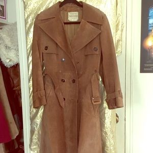 Genuine Leather Vintage Trench Coat